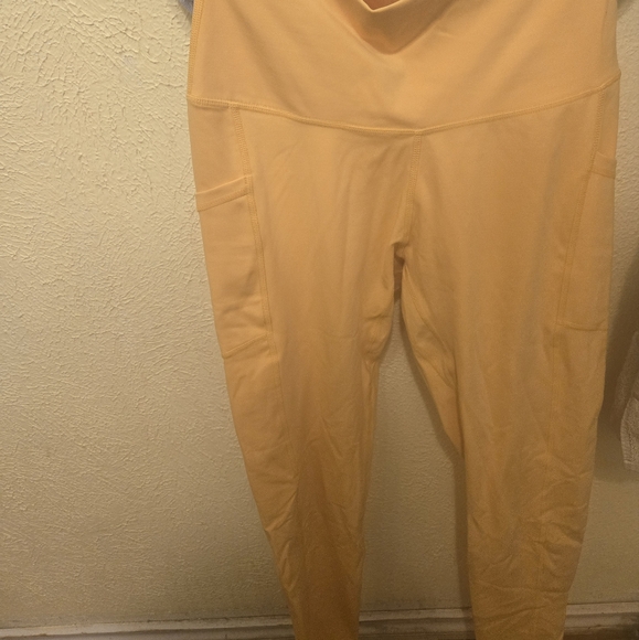 NWOT Colorfulkuala S M Buttery Yellow/Gold Leggings w pockets - Picture 5 of 8